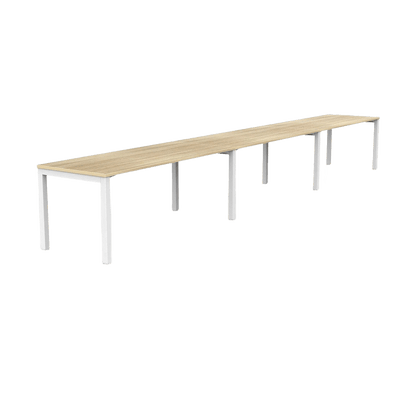 Axis 3 User Single Sided Workstation 1200x600 White Powdercoat New Oak