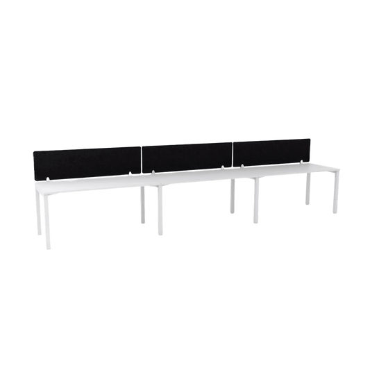 Axis 3 User Single Sided Workstation with AcoustiQ Screens 1200 X 600 white - powdercoat white - melamine - Office Furniture Company