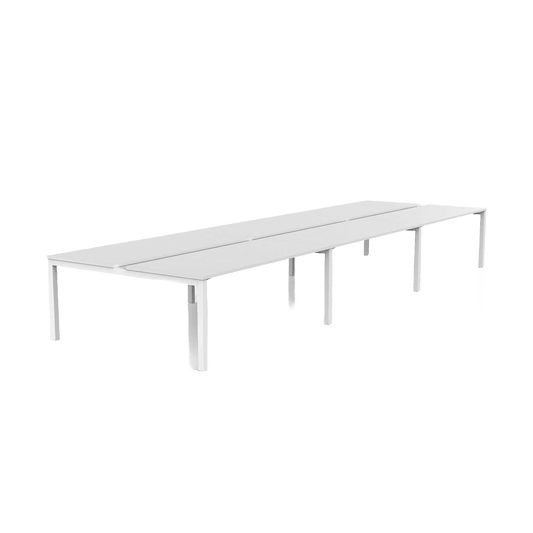 Axis 6 - User Double Sided Workstation 1200 X 600 white - powdercoat white - melamine - Office Furniture Company