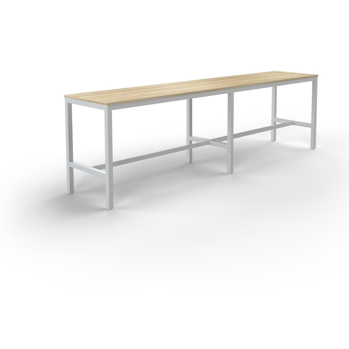 Axis Bar Leaner 3000x600 White Powdercoat New Oak