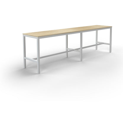 Axis Bar Leaner 3000x600 White Powdercoat New Oak