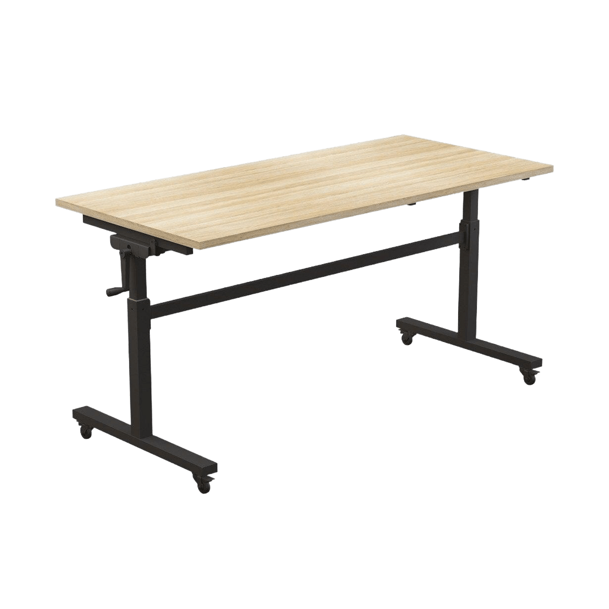 Axis Height Adjustable Flip Folding Mobile Table 1500x750 New Oak