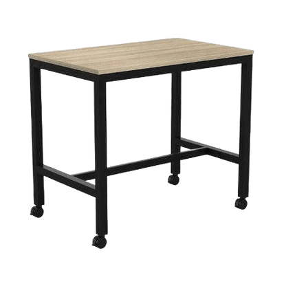 Axis Mobile Bar Leaner 1200x600 / New Oak / Black Powdercoat
