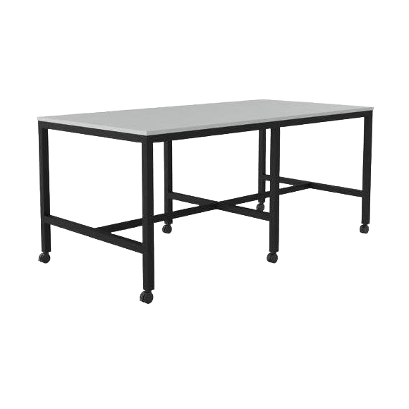 Axis Mobile Bar Leaner 1800x900 / White / Black Powdercoat