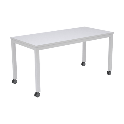 Axis Mobile Meeting Table 1200x600 / White Powdercoat / White