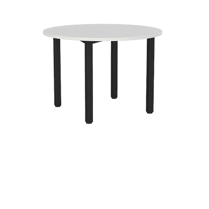 Axis Round Meeting Table 900 Round / Black Powdercoat / White