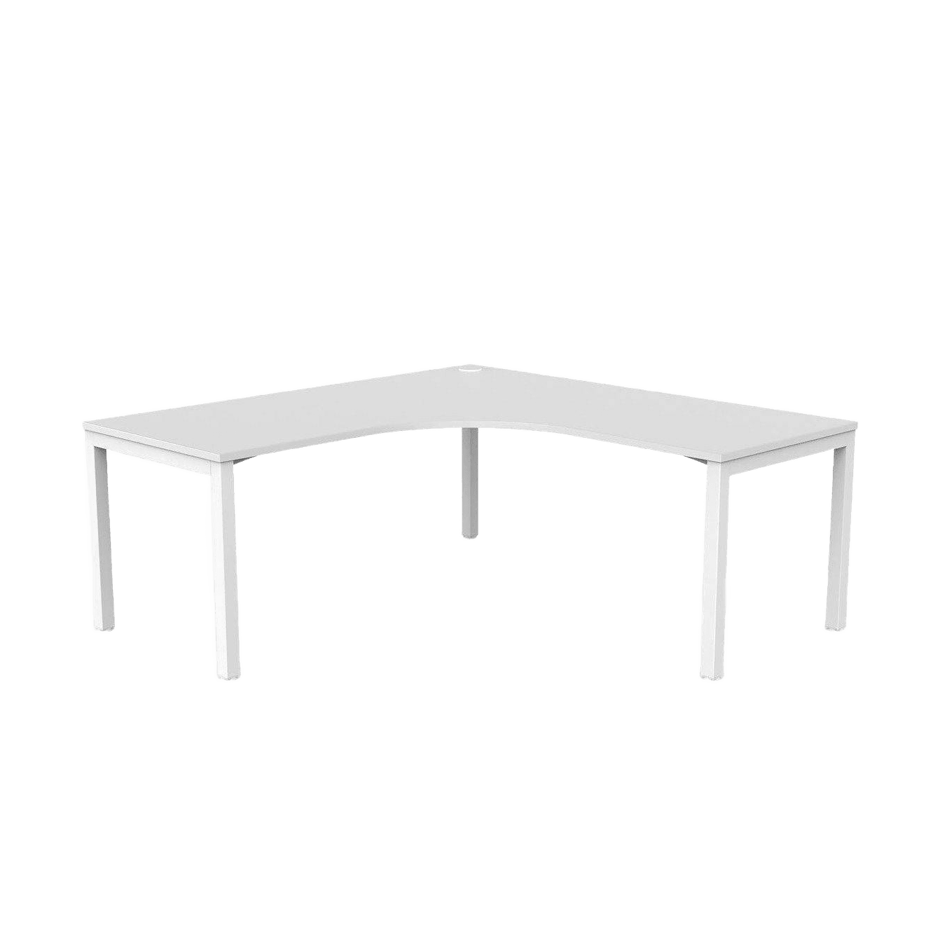 Axis Single Corner Office Desk 1800x1800x600 White Powdercoat White