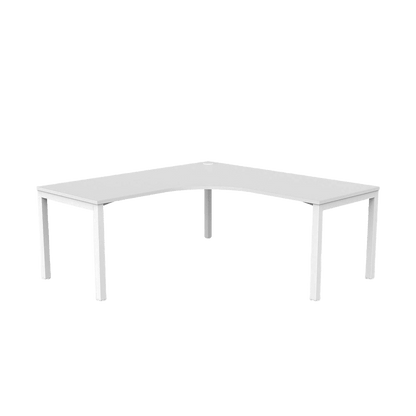 Axis Single Corner Office Desk 1800x1800x600 White Powdercoat White