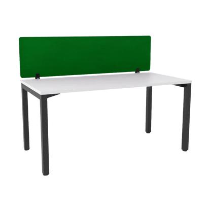Axis Single Desk With AcoustiQ Screen 1200 X 600 black - powdercoat white - melamine - Office Furniture Company