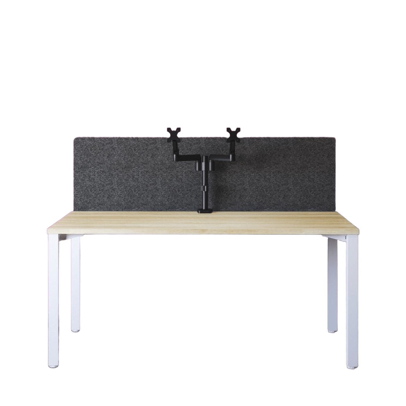 Axis Single Desk With AcoustiQ Screen 1200 X 600 white - powdercoat new - oak - melamine - Office Furniture Company
