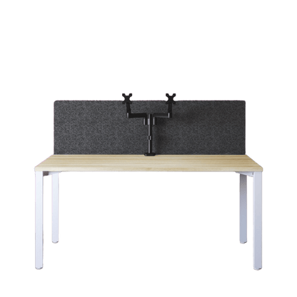 Axis Single Desk With AcoustiQ Screen 1200 X 600 white - powdercoat new - oak - melamine - Office Furniture Company