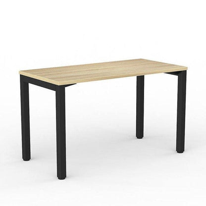 Axis Single Straight Office Desk 1200 X 600 black - powdercoat new - oak - melamine - Office Furniture Company