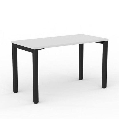 Axis Single Straight Office Desk 1200 X 600 black - powdercoat white - melamine - Office Furniture Company