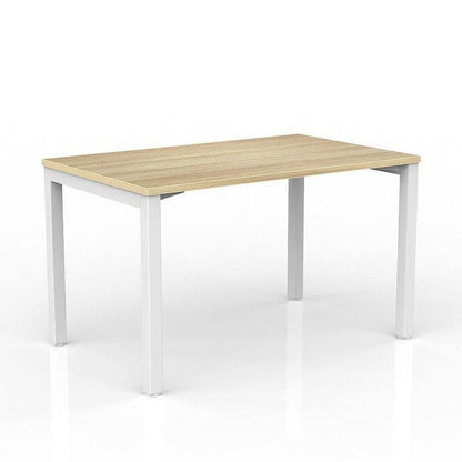 Axis Single Straight Office Desk 1200 X 600 white - powdercoat new - oak - melamine - Office Furniture Company