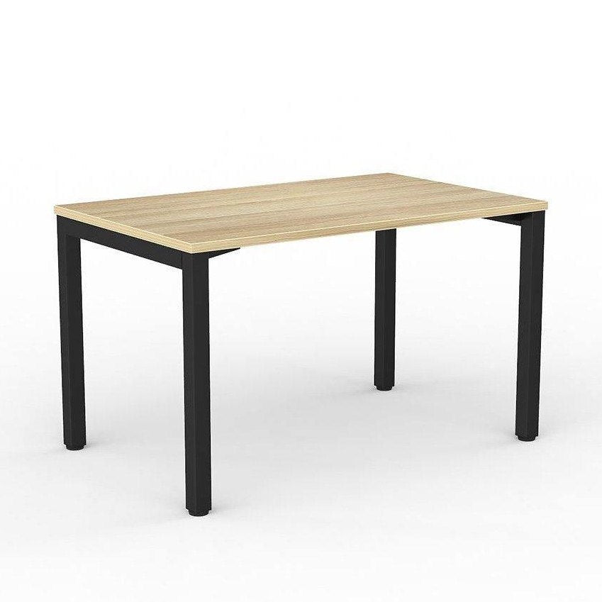 Axis Single Straight Office Desk 1200 X 750 black - powdercoat new - oak - melamine - Office Furniture Company