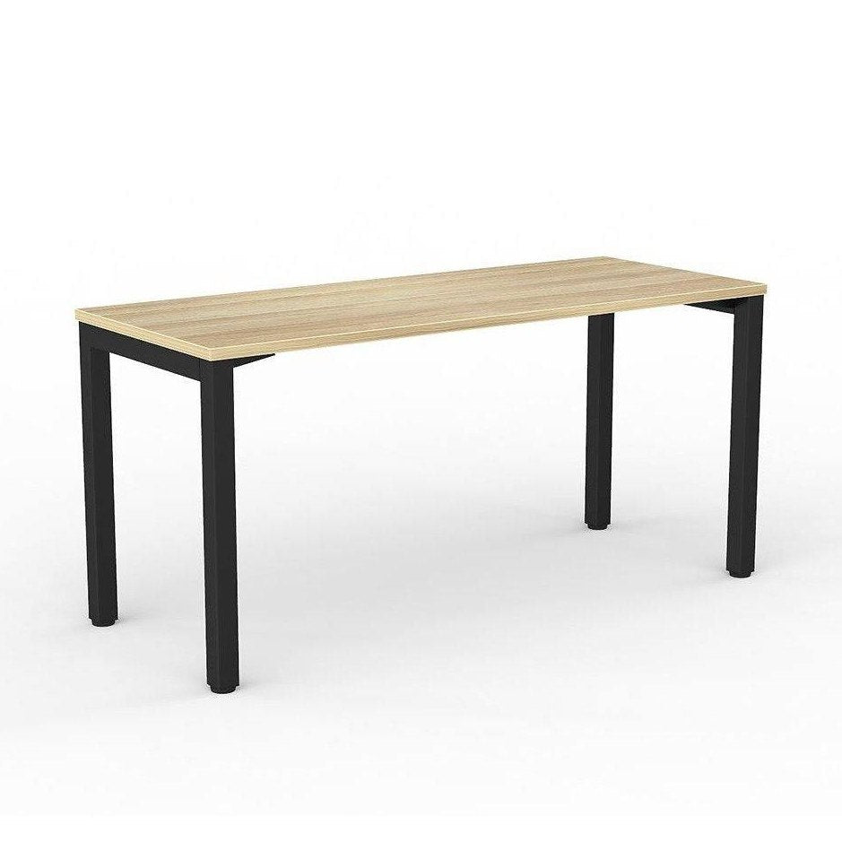 Axis Single Straight Office Desk 1500 X 600 black - powdercoat new - oak - melamine - Office Furniture Company
