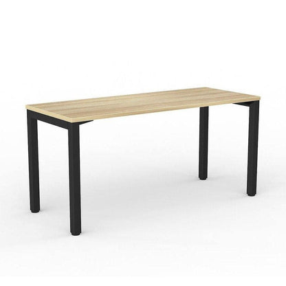 Axis Single Straight Office Desk 1500 X 600 black - powdercoat new - oak - melamine - Office Furniture Company