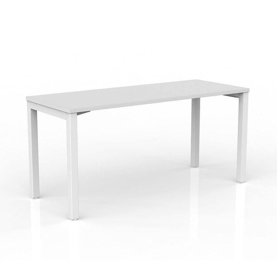 Axis Single Straight Office Desk 1500 X 600 white - powdercoat white - melamine - Office Furniture Company