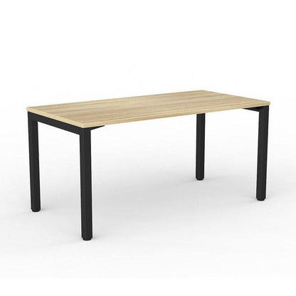 Axis Single Straight Office Desk 1500 X 750 black - powdercoat new - oak - melamine - Office Furniture Company