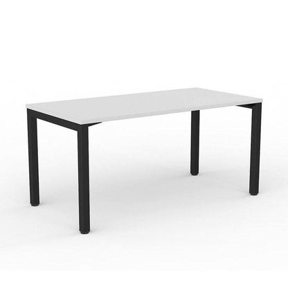 Axis Single Straight Office Desk 1500 X 750 black - powdercoat white - melamine - Office Furniture Company