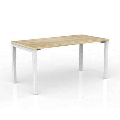 Axis Single Straight Office Desk 1500 X 750 white - powdercoat new - oak - melamine - Office Furniture Company