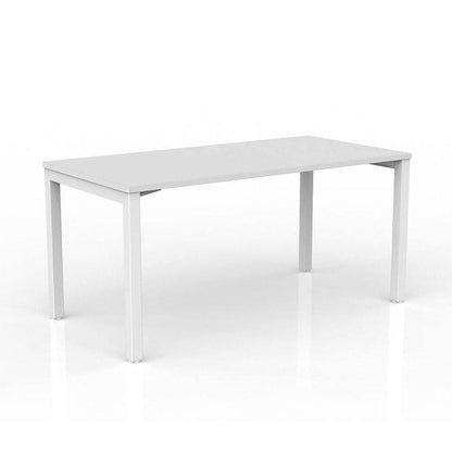 Axis Single Straight Office Desk 1500 X 750 white - powdercoat white - melamine - Office Furniture Company