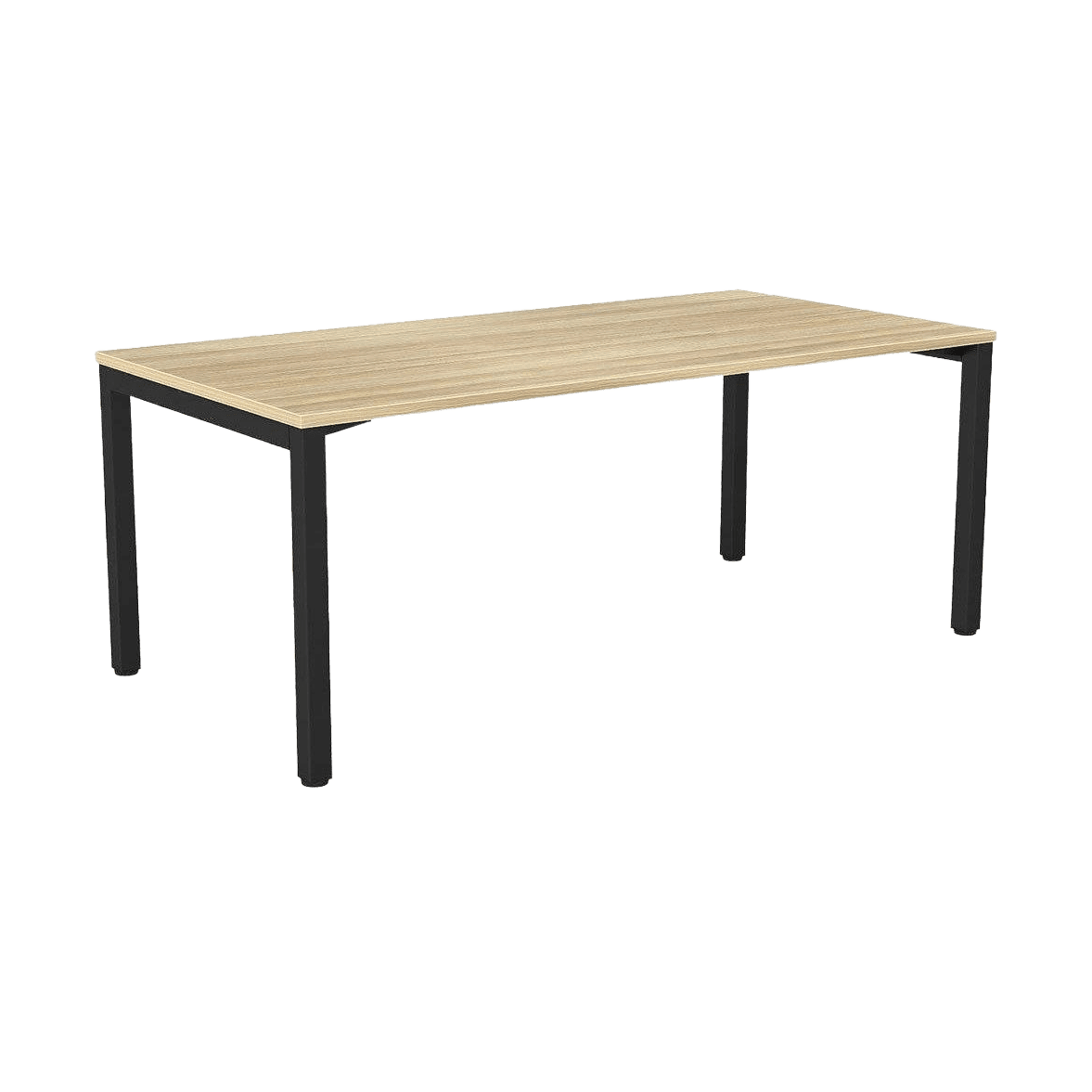 Axis Single Straight Office Desk 1600 X 600 black - powdercoat new - oak - melamine - Office Furniture Company