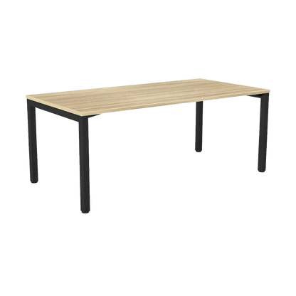 Axis Single Straight Office Desk 1600 X 600 black - powdercoat new - oak - melamine - Office Furniture Company