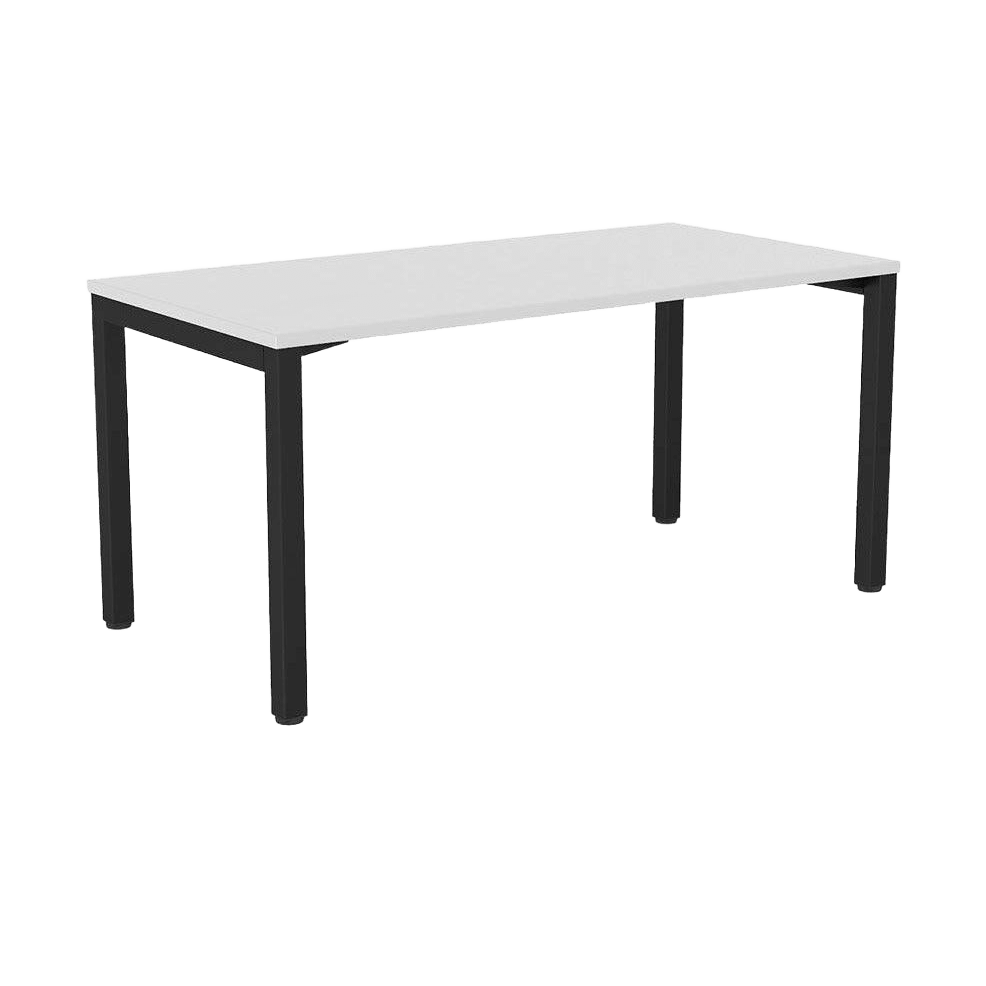 Axis Single Straight Office Desk 1600 X 600 black - powdercoat white - melamine - Office Furniture Company