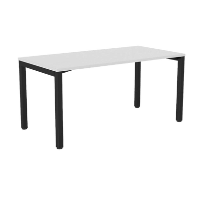 Axis Single Straight Office Desk 1600 X 600 black - powdercoat white - melamine - Office Furniture Company