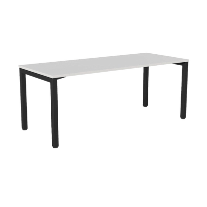 Axis Single Straight Office Desk 1600 X 600 white - powdercoat new - oak - melamine - Office Furniture Company