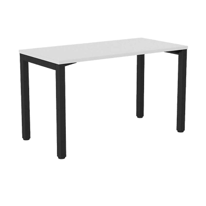 Axis Single Straight Office Desk 1600 X 600 white - powdercoat new - oak - melamine - Office Furniture Company