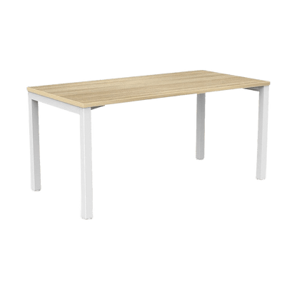 Axis Single Straight Office Desk 1600 X 600 white - powdercoat new - oak - melamine - Office Furniture Company