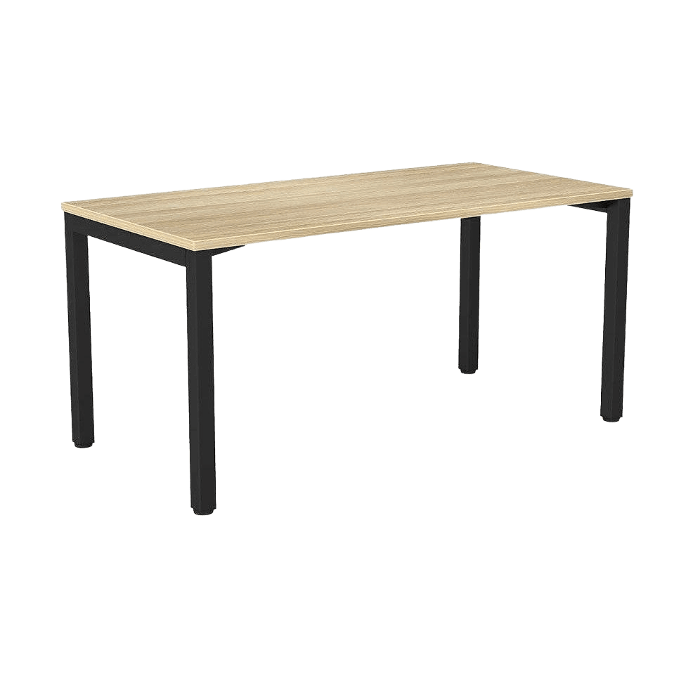 Axis Single Straight Office Desk 1600 X 600 white - powdercoat new - oak - melamine - Office Furniture Company