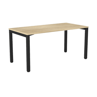 Axis Single Straight Office Desk 1600 X 600 white - powdercoat new - oak - melamine - Office Furniture Company