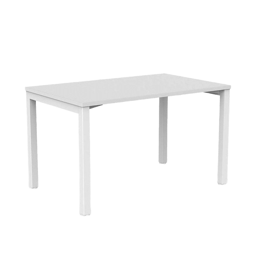 Axis Single Straight Office Desk 1600 X 600 white - powdercoat white - melamine - Office Furniture Company