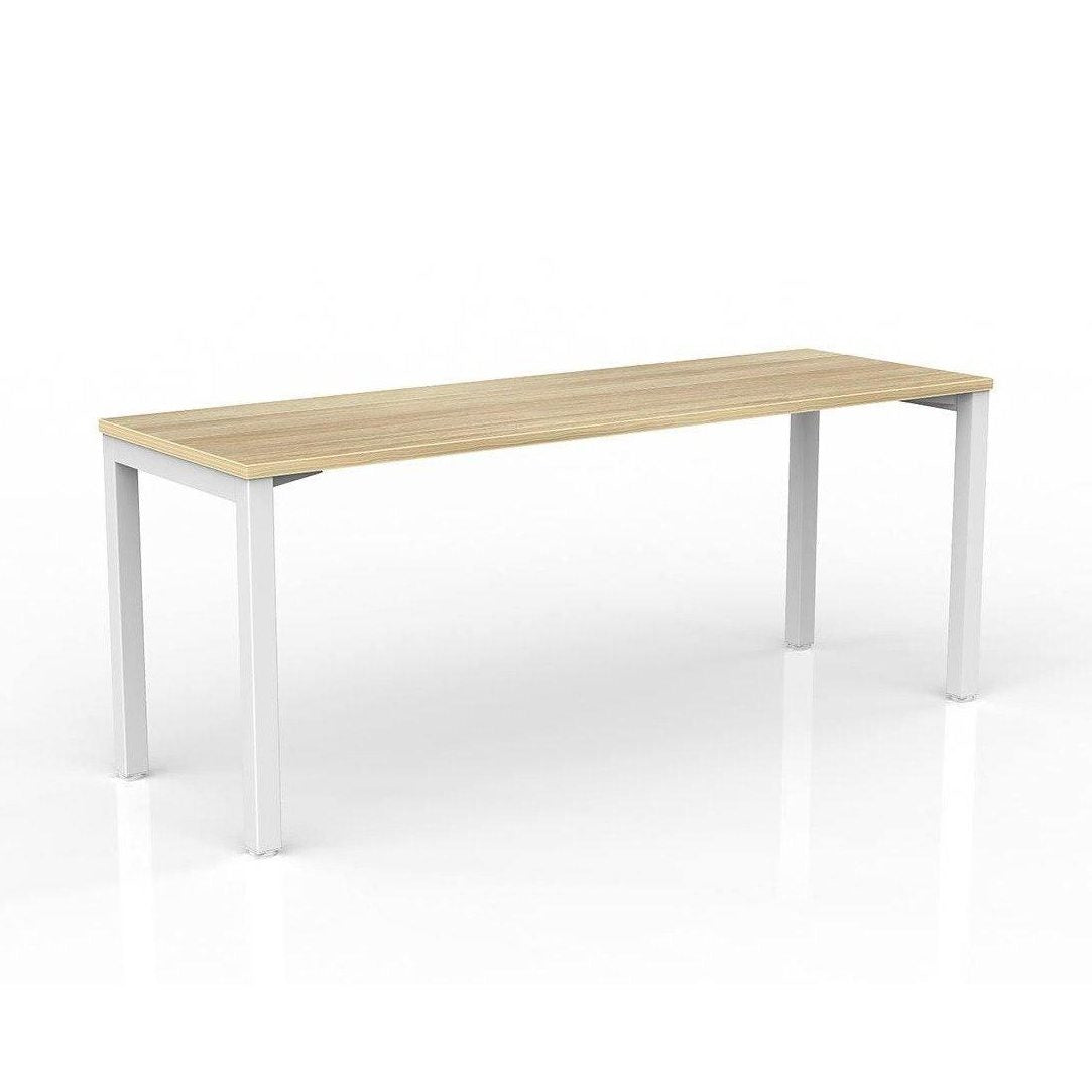 Axis Single Straight Office Desk 1800 X 600 white - powdercoat new - oak - melamine - Office Furniture Company