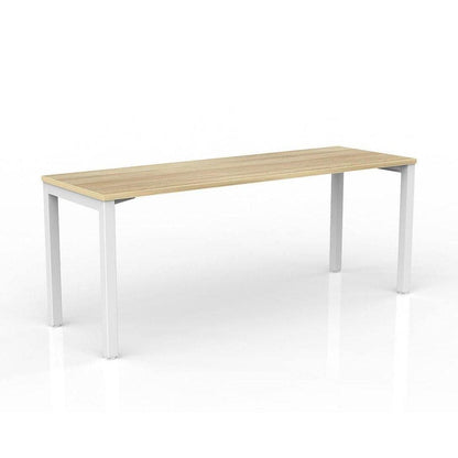 Axis Single Straight Office Desk 1800 X 600 white - powdercoat new - oak - melamine - Office Furniture Company