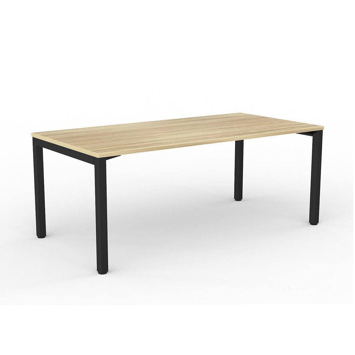 Axis Single Straight Office Desk 1800 X 750 (S) black - powdercoat new - oak - melamine - Office Furniture Company