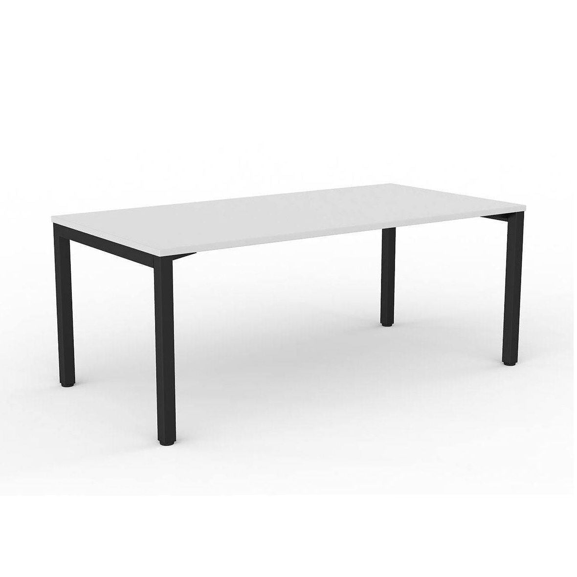 Axis Single Straight Office Desk 1800 X 750 (S) black - powdercoat white - melamine - Office Furniture Company