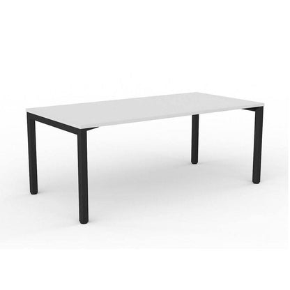 Axis Single Straight Office Desk 1800 X 750 (S) black - powdercoat white - melamine - Office Furniture Company