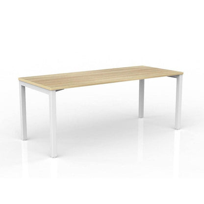Axis Single Straight Office Desk 1800 X 750 white - powdercoat new - oak - melamine - Office Furniture Company