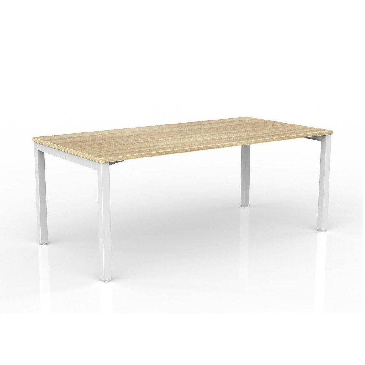 Axis Single Straight Office Desk 1800 X 900 white - powdercoat new - oak - melamine - Office Furniture Company