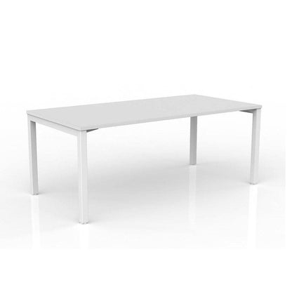 Axis Single Straight Office Desk 1800 X 900 white - powdercoat white - melamine - Office Furniture Company