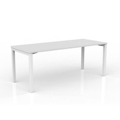 Axis Single Straight Office Desk 2100 X 900 black - powdercoat new - oak - melamine - Office Furniture Company