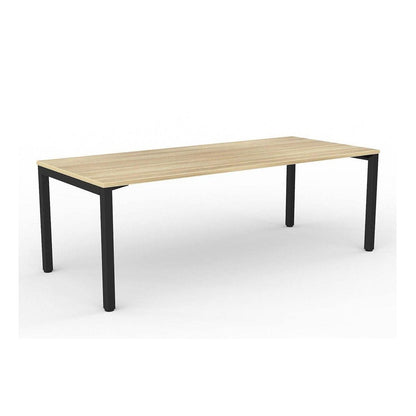 Axis Single Straight Office Desk 2100 X 900 black - powdercoat new - oak - melamine - Office Furniture Company