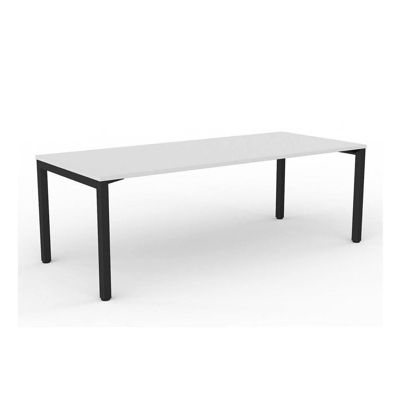 Axis Single Straight Office Desk 2100 X 900 black - powdercoat white - melamine - Office Furniture Company