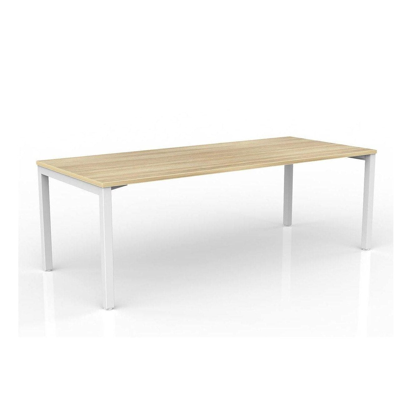 Axis Single Straight Office Desk 2100 X 900 white - powdercoat new - oak - melamine - Office Furniture Company