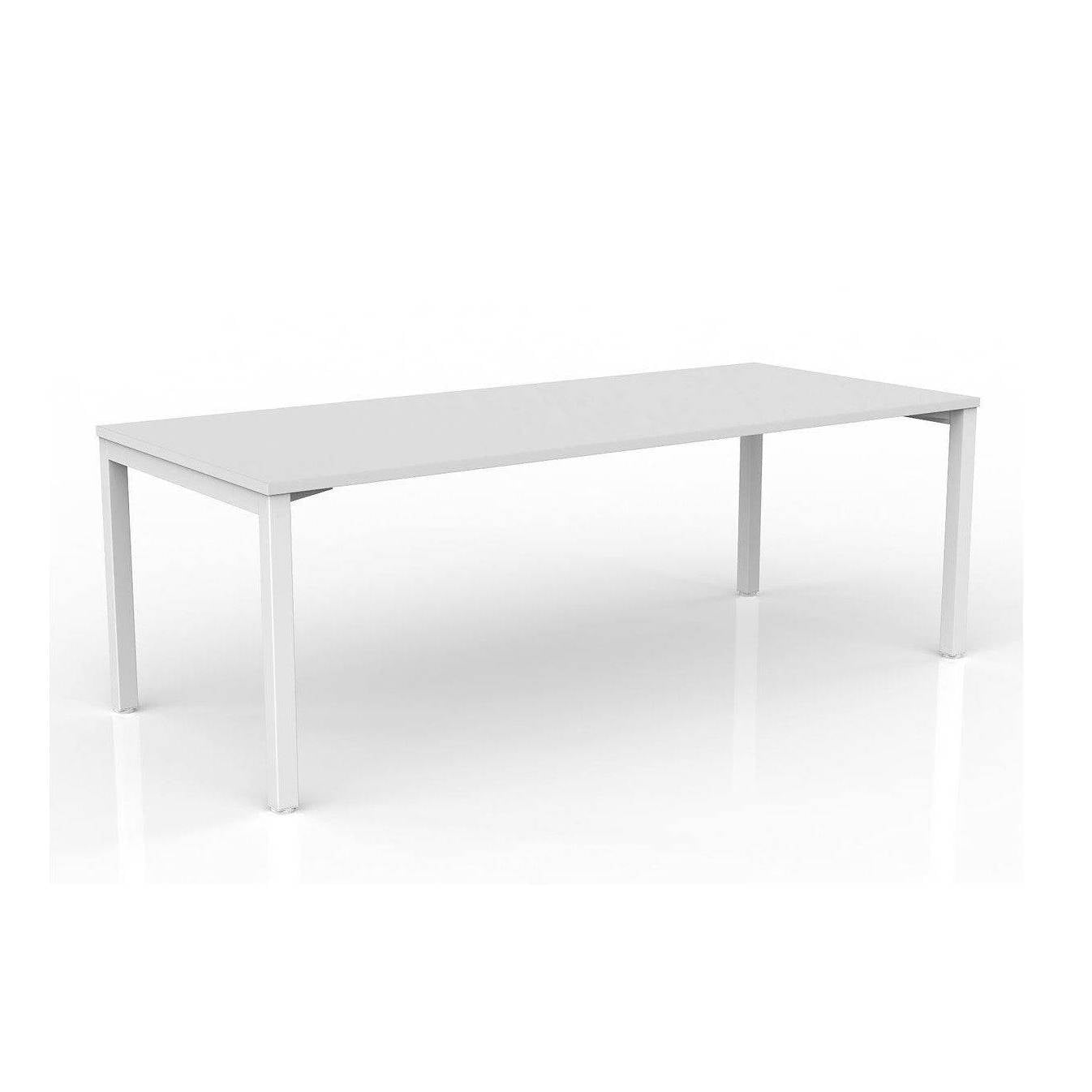 Axis Single Straight Office Desk 2100 X 900 white - powdercoat white - melamine - Office Furniture Company