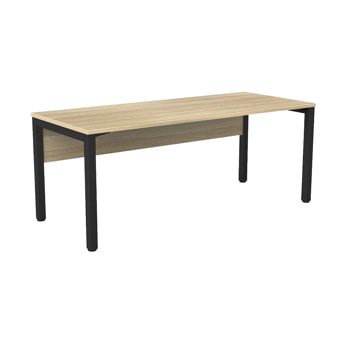Axis Single Straight Office Desk with Modesty 1500 X 600 black - powdercoat new - oak - melamine - Office Furniture Company